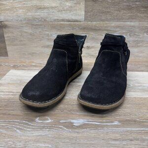 Born Tarkiln Black Suede Ankle Boots Women's Size 7.5